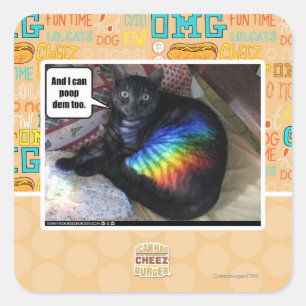 Und ich kann das auch gekackt haben. quadratischer aufkleber