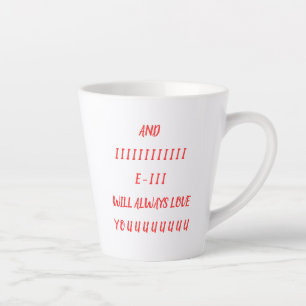 Und ich werde Sie immer Liebe geben Milchtasse