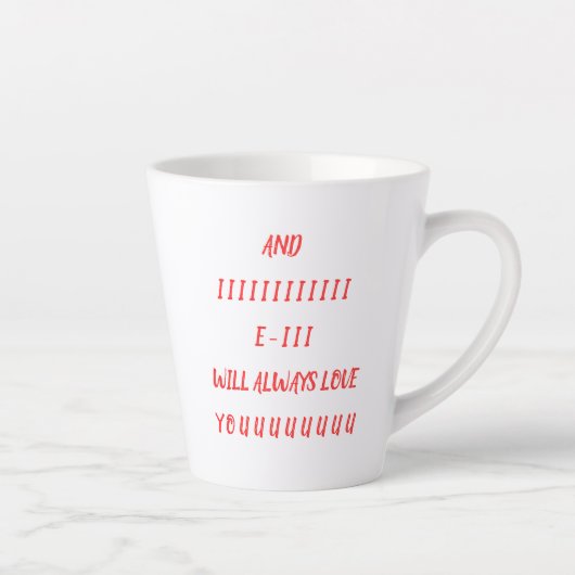 Und ich werde Sie immer Liebe geben Milchtasse (Rechts)