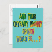 UND IHR KRIBABY WEIL MEINUNG WÄRE POSTKARTE (Vorne/Hinten)