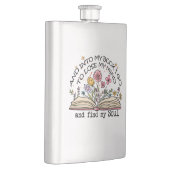 Und in mein Buch I Go - Blumenbuch Lover Flachmann (Rechts)