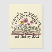 Und in mein Buch I Go - Blumenbuch Lover Magnetkarte (Vorderseite)