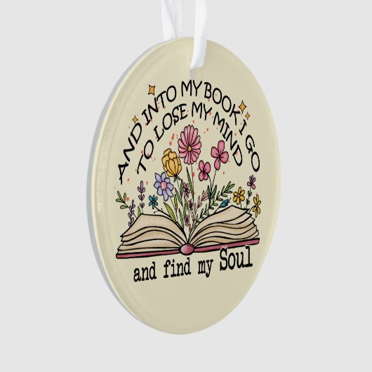 Und in mein Buch I Go - Blumenbuch Lover Ornament (Vorderseite)