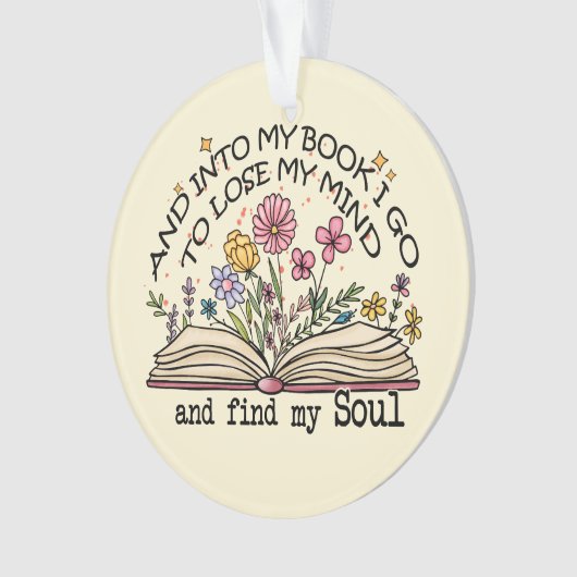 Und in mein Buch I Go - Blumenbuch Lover Ornament (Vorderseite)