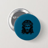 Und Jesus krönt Dornen Schwarz Weiß Button (Vorne & Hinten)