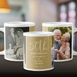 Und jetzt 2 Foto 50. Hochzeitstag Jumbo-Tasse<br><div class="desc">Ein elegantes 50-jähriges Hochzeitsgeschenk mit 2 besonderen Fotos und stilvoller Typografie auf goldenem Hintergrund. Entwickelt von Thisisnotme©</div>
