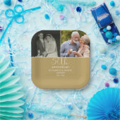 Und jetzt 2 Foto 50. Hochzeitstag Pappteller (Party)