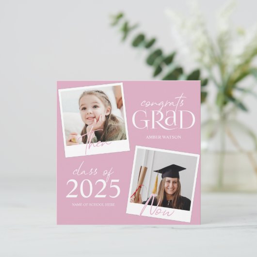 Und jetzt | 2 Foto Abschluss Ankündigung (Stehend Vorderseite)