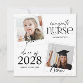 Und jetzt | 2 Foto Abschluss Nurse Einladung (Vorderseite)