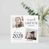 Und jetzt | 2 Foto Anwalt Abschluss Einladung (Stehend Vorderseite)