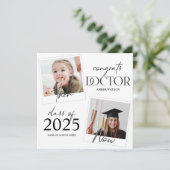 Und jetzt | 2 Foto Doctor Abschluss Einladung (Stehend Vorderseite)