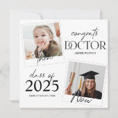 Und jetzt | 2 Foto Doctor Abschluss Einladung (Vorderseite)