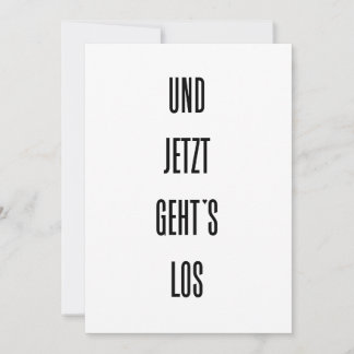 Und jetzt geht's los - card karte