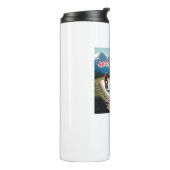 Und jetzt lasse ich die Hammerfrau mit dem Fahrrad Thermosbecher (Nach links gedreht)