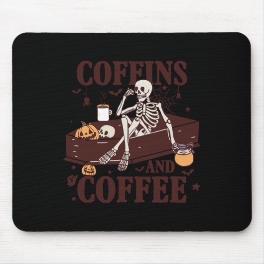 Und Kaffee Funny Skelett Halloween Mousepad (Vorne)