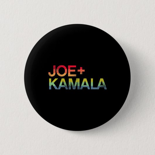 Und Kamala Bold Retro Rainbow Pride Biden Harris Button (Vorderseite)