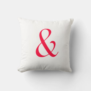 Und - Kissen Ampersand - rot und weiß