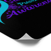 Und Lila Ribbon Semicolon Suizidprävention Awa Poster (Ecke)