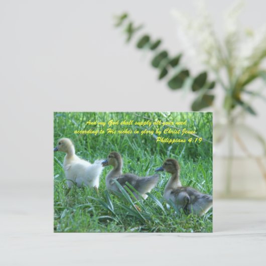 Und mein Gott wird alle eure Bedürfnisse gemäß Postkarte (Stehend Vorderseite)