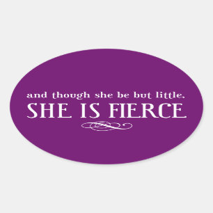 Und obwohl sie aber wenig ist, ist sie heftig ovaler aufkleber