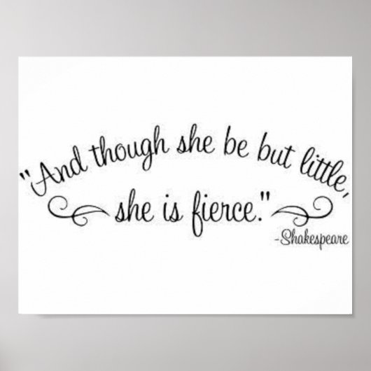 "Und obwohl sie nur wenig ist, ist sie erbittert." Poster (Vorne)