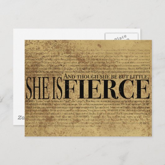 Und obwohl sie nur wenig ist, ist sie erbittert. postkarte (Vorne/Hinten)