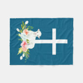 Und Ostern Lamm Blumen Kreuz Fleecedecke (Vorderseite (Horizontal))