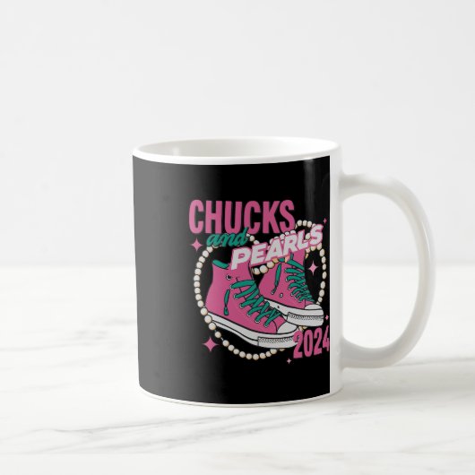 Und Perlen, ich bin bei ihr Kamala 2024 Kaffeetasse (Rechts)