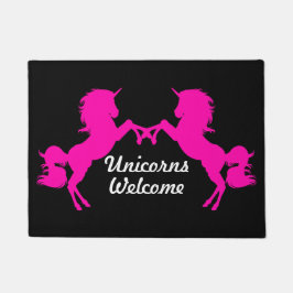 Und rosa Einhorn-auch - Einhorn-Willkommen Fußmatte