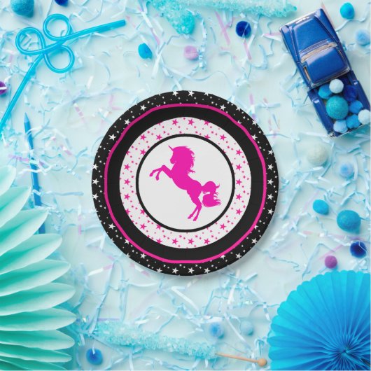 Und rosa Einhörner, auch! Pappteller (Party)
