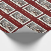 und rustikaler Klotz-Kabinen-individueller Name Geschenkpapier (Ecke)