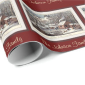 und rustikaler Klotz-Kabinen-individueller Name Geschenkpapier (Rolleneckpunkt)