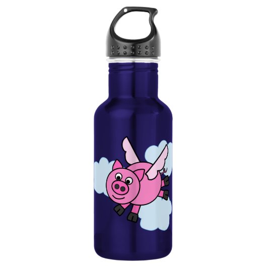 Und Schweine konnten fliegen! Edelstahlflasche (Vorderseite)