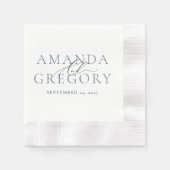 und Script Elegant Paare Namen & Datum Serviette (Vorderseite)