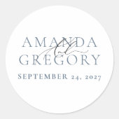 und Script Elegant Serif-Namen Runder Aufkleber (Vorderseite)