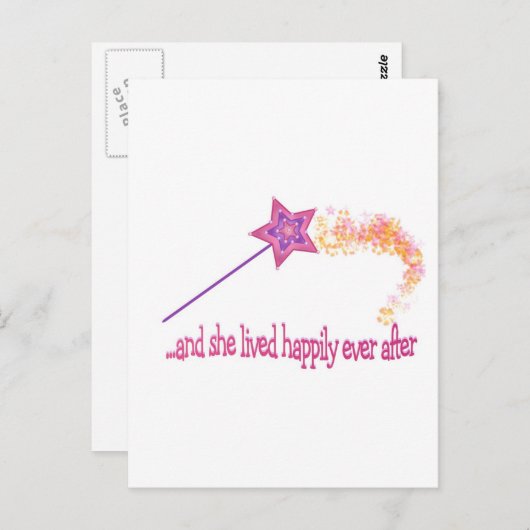 Und sie lebte glücklich immer danach postkarte (Vorne/Hinten)