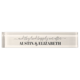 Und sie lebten glücklich, immer nach der Hochzeit Namensplakette