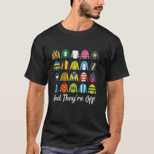 Und sie sind los Pferderennen Derby-Tag Rennen Lus T-Shirt