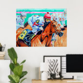 Und sie sind weg, Pferderennen Poster (Heimbüro)