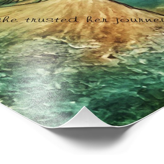 Und sie vertraute ihrer Reise.. Fotodruck (Ecke)