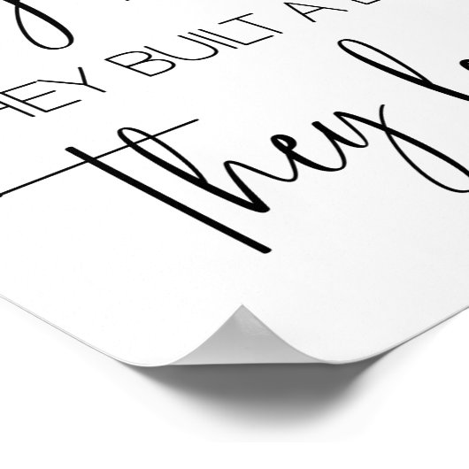 Und so bauten sie zusammen ein Leben, das sie lieb Poster (Ecke)