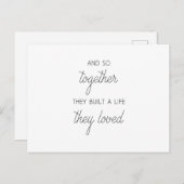 Und so bauten sie zusammen ein Leben, das sie lieb Postkarte (Vorne/Hinten)