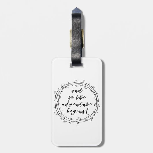 Und so beginnt das Abenteuer - Handgeschriebene Sc Gepäckanhänger (Rückseite vertikal)