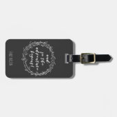 Und so beginnt das Abenteuer - Handgeschriebenes S Gepäckanhänger (Vorderseite horizontal)