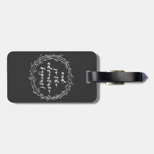 Und so beginnt das Abenteuer - Handgeschriebenes S Gepäckanhänger (Rückseite horizontal)