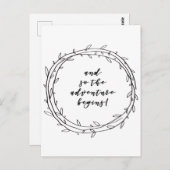 Und so beginnt das Abenteuer - Handgeschriebenes S Postkarte (Vorne/Hinten)