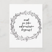 Und so beginnt das Abenteuer - Handgeschriebenes S Postkarte (Vorderseite)