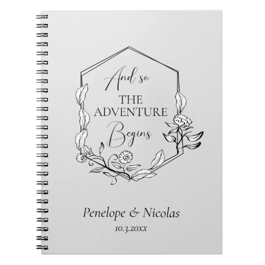 Und so beginnt das Abenteuer Hochzeitsplanung Notizblock (Vorderseite)