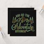 Und so beginnt das Abenteuer, lustig Karte (Vorderseite/Rückseite Beispiel)