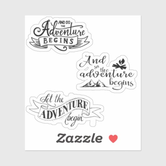 Und so beginnt das Abenteuer mit Aufklebern Aufkleber (Blatt)